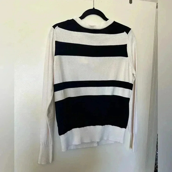Bass Cream and Black Stripe Cardigan - Picture 3 of 6